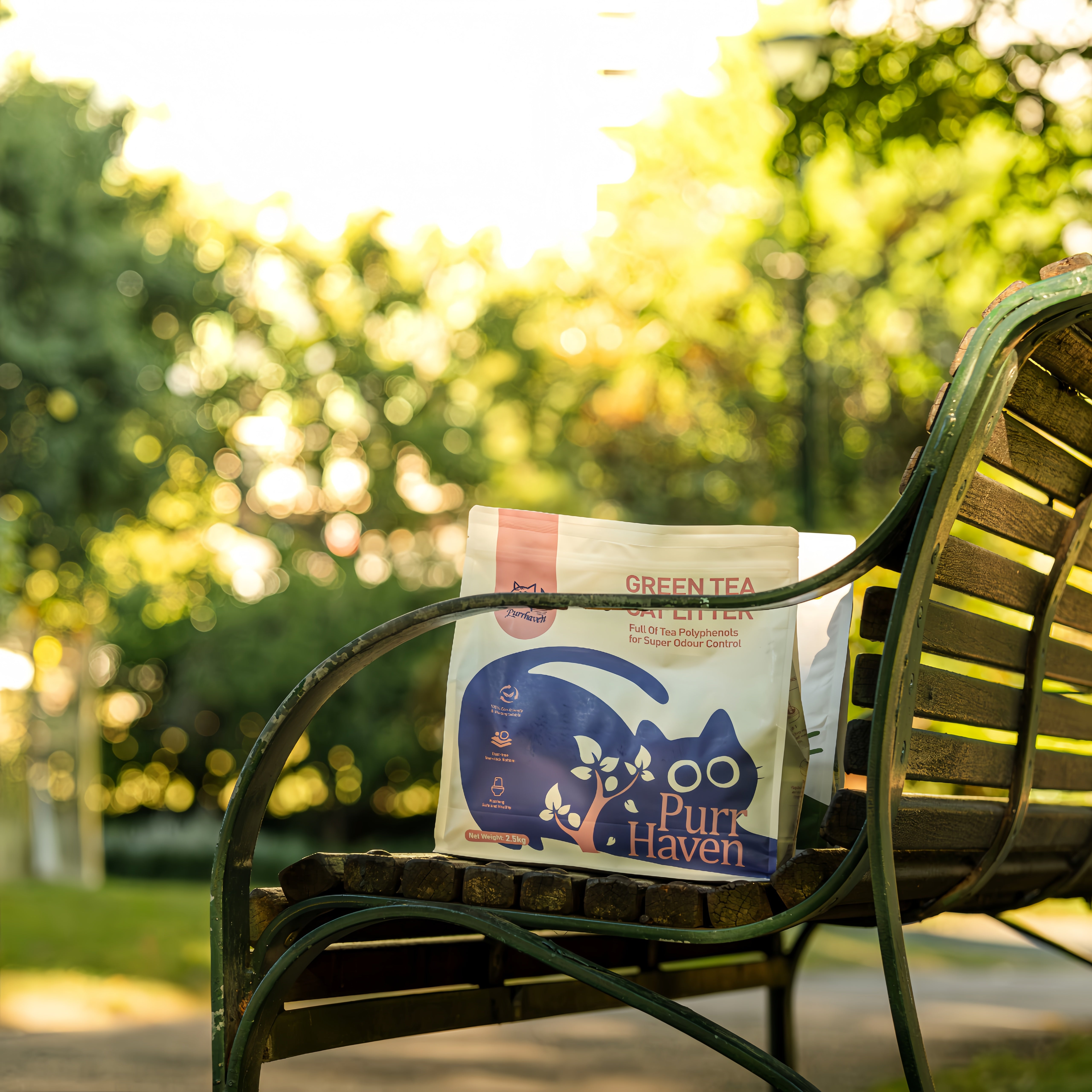 Green Tea Cat Litter | Flushable & Compostable | Natural Tea Polyphenols for Odor Control | Dust-Free, Low Tracking | Food-Grade Safe | 2.5kg