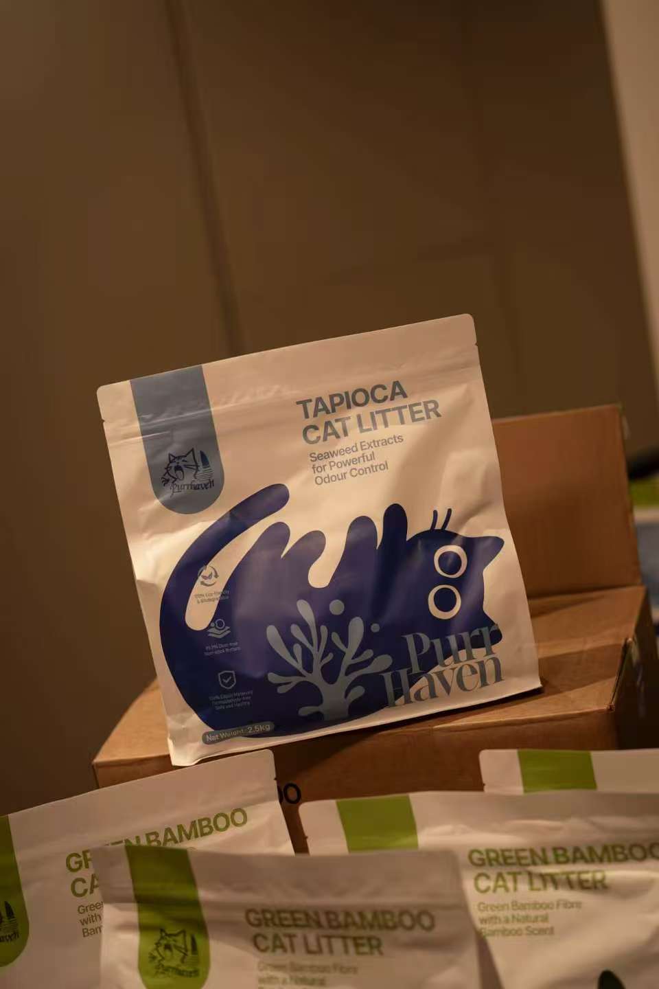 Tapioca Cat Litter with Seaweed Extract | 99.9% Dust-Free, Eco-Friendly, Non-Stick Bottom | Safe for Cats if Ingested | 2.5kg