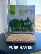 Green Bamboo Cat Litter | Natural Bamboo Quinone for Odor Control | Dust-Free, Low Tracking | Food-Grade Safe | 2.5kg